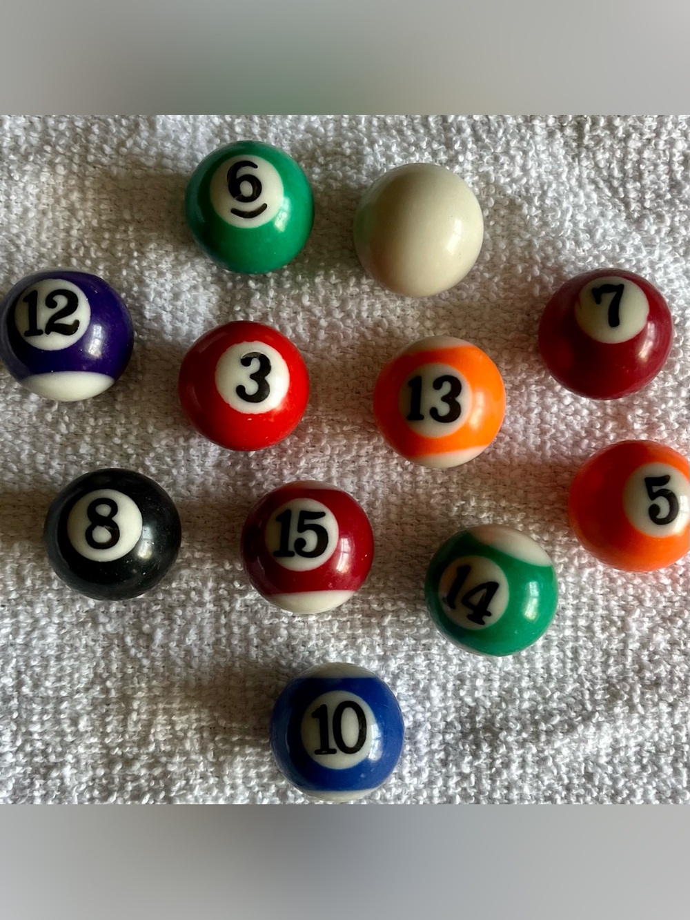 Mini Resin Pool Billiards Balls - Lot of 10